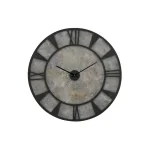 LITTON LANE 35 in. Modern Industrial Round Wall Clock - Matte Black Iron and Stone Gray Wood thumbnail 2