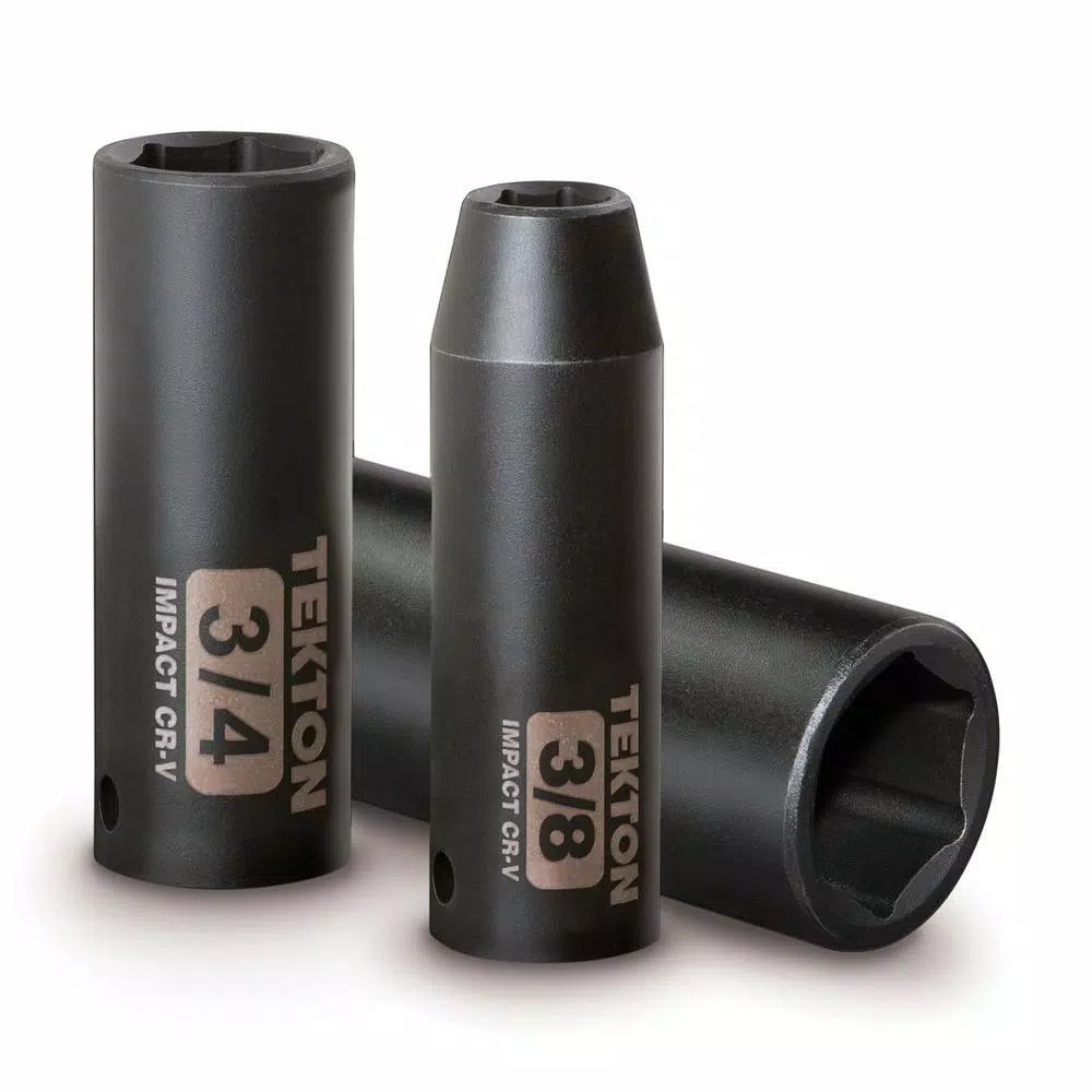 TEKTON 12-Piece 3/8 in. Drive Deep Impact Socket Set, 5/16 to 1 in. SAE