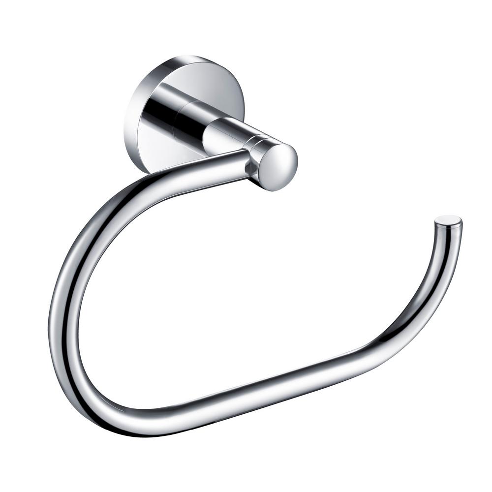 KRAUS Elie Chrome Bathroom Towel Ring, Solid Brass Hand Towel Holder