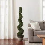 Pure Garden 60 in. Faux Boxwood Spiral Topiary Artificial Plant thumbnail 5