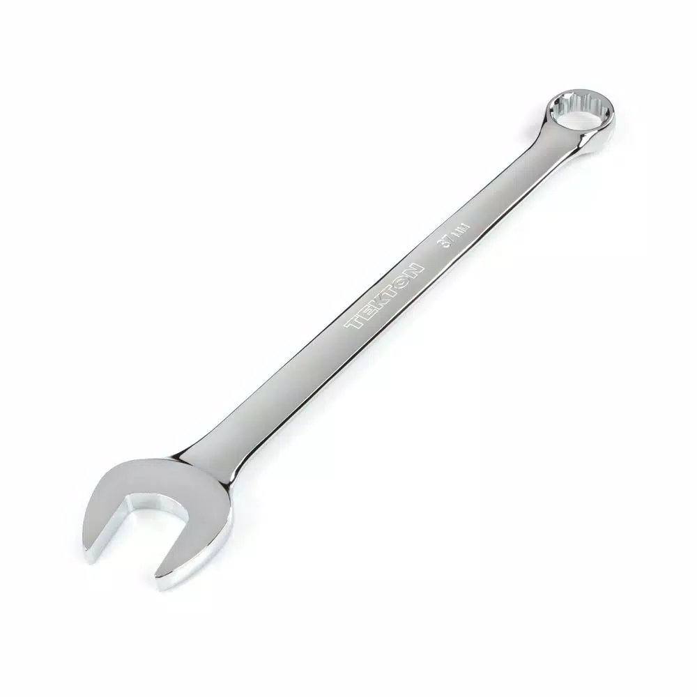 TEKTON 37 mm Combination Wrench, 12-Point Box End, Chrome Vanadium Steel