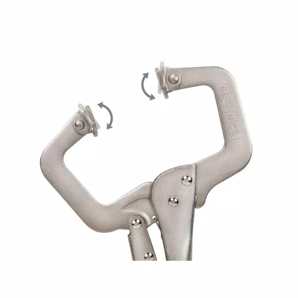 TEKTON 11 in. Swivel Pad Locking C-Clamp