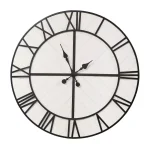 Stratton Home Decor Henry 31.5 in. Oversized Black and White Wood Wall Clock thumbnail 1