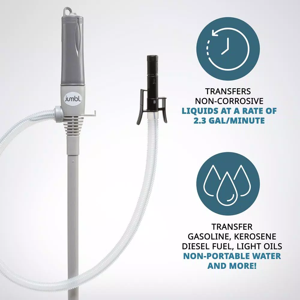 Unbranded Jumbl Battery Powered Fuel Transfer Pump with Auto-Stop and 2.3 GPM Flow Rate