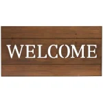Pinnacle Patton Welcome Cut Out Wood Plank Wall Art Decor, Rustic Brown Wood Sign thumbnail 2