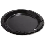 Genuine Joe 9 in. Black Disposable Plastic Plates, 125 Count Case thumbnail 2