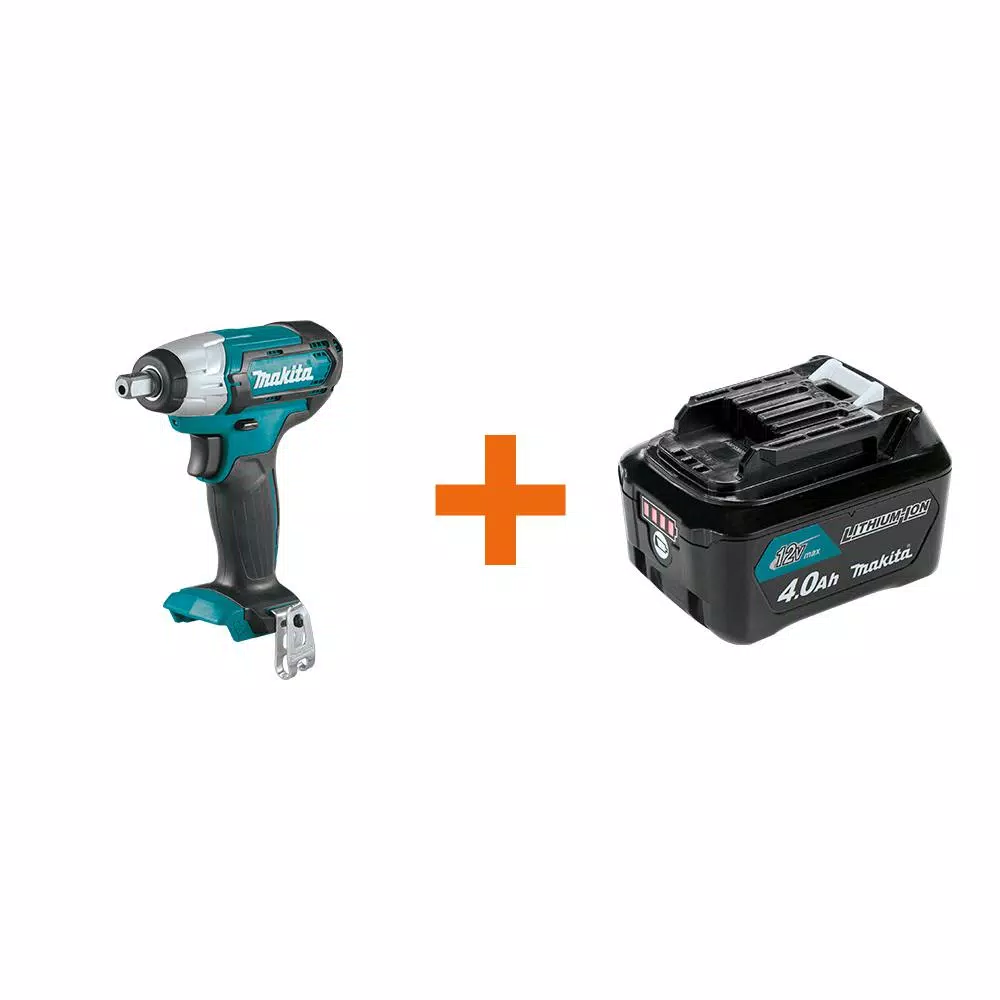 Makita 12V MAX CXT 1/2 in. Sq. Drive Cordless Impact Wrench with 4.0 Ah Battery Kit