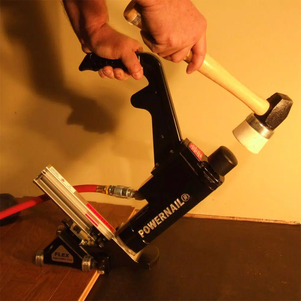 POWERNAIL 445 FLEX Power Roller 16-Gauge Pneumatic Hardwood Flooring Cleat Nailer