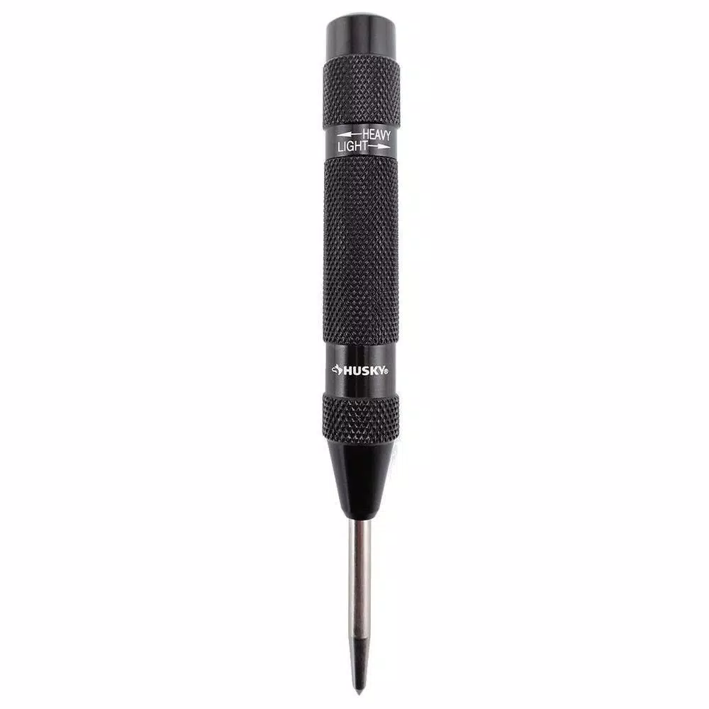 Husky 6 in. Automatic Center Punch with Aluminum Body and Hardened Steel Point