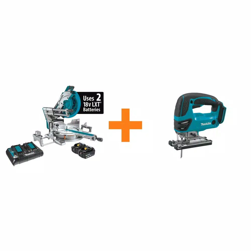 Makita 18V X2 LXT 12 in. Brushless Dual-Bevel Sliding Compound Miter Saw Kit with Bonus 18V LXT Jigsaw