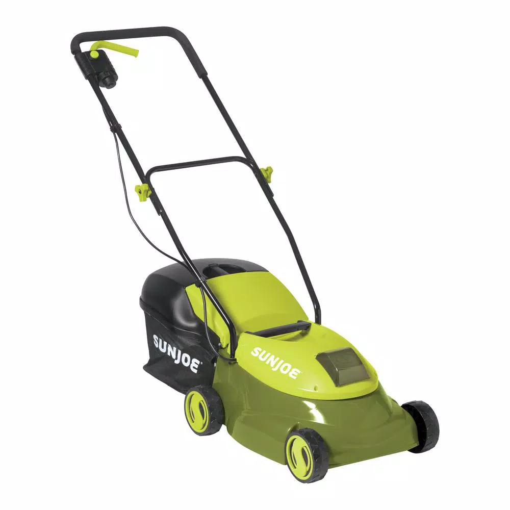 Sun Joe 28V Brushless Cordless Walk-Behind Push Mower Kit with 5 Ah Battery and Charger, 14 in. Cutting Width