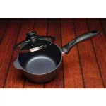 Swiss Diamond Classic Series 2.2 Qt. Cast Aluminum Nonstick Saucepan with Glass Lid, Gray thumbnail 3