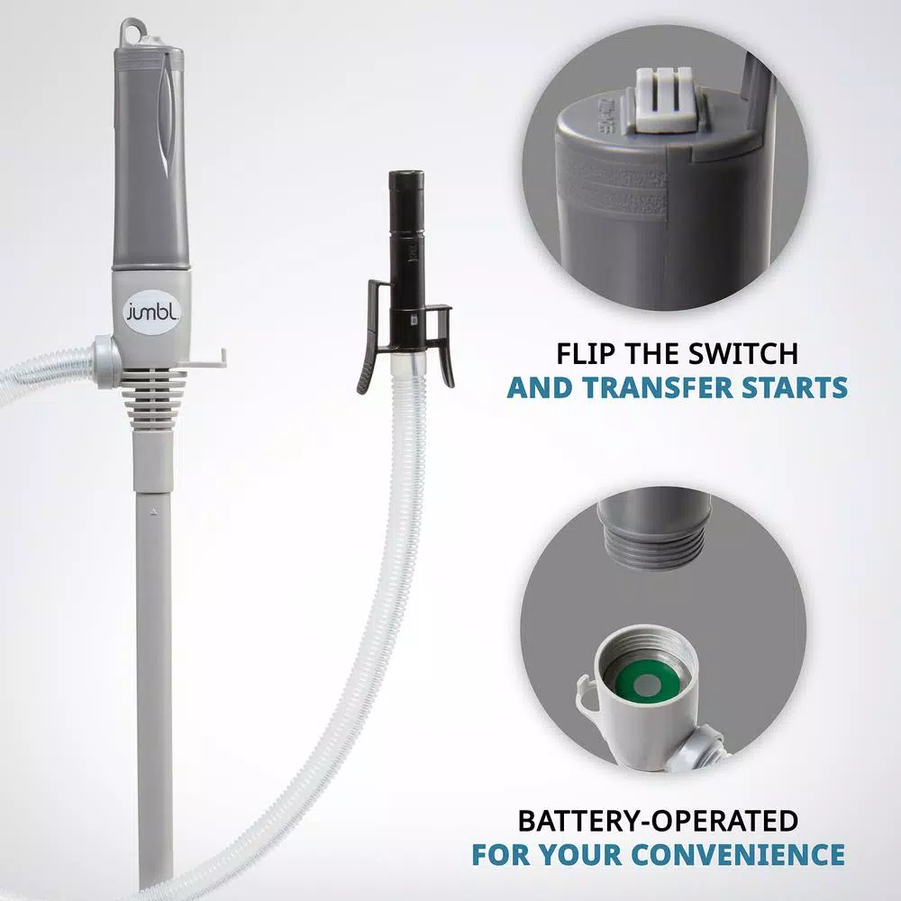 Unbranded Jumbl Battery Powered Fuel Transfer Pump with Auto-Stop and 2.3 GPM Flow Rate