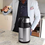 Mr. Coffee Everflow 2.3 Qt. Stainless Steel Insulated Beverage Pump Pot Dispenser thumbnail 5
