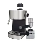 LavoHome 4-Cup Espresso and Cappuccino Maker Machine with Glass Carafe, 800W, Black thumbnail 2
