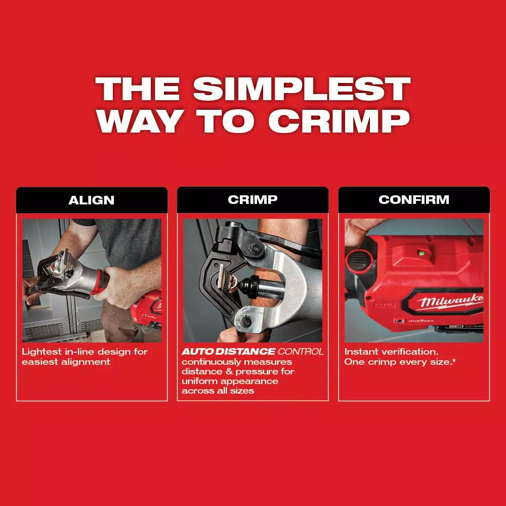 Milwaukee M18 FORCE LOGIC 750 MCM Dieless Crimping Tool Kit with 2 2.0 Ah Batteries and Bag
