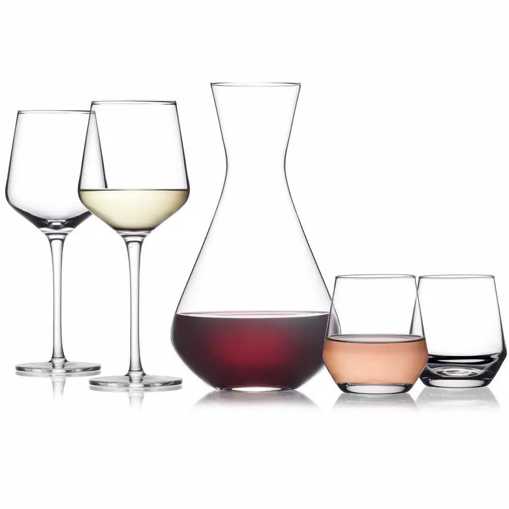 Wine Enthusiast 13-Piece Glassware Entertainment Set with Stemmed Glasses, Tumblers, and Wine Decanter