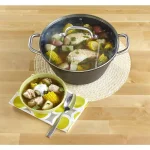 IMUSA 6 qt. Round Lightweight Cast Iron Dutch Oven with Tempered Glass Lid, Black thumbnail 5