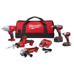 Milwaukee M18 18V Lithium-Ion Cordless 5-Tool Combo Kit with 2 Batteries and Charger thumbnail 1