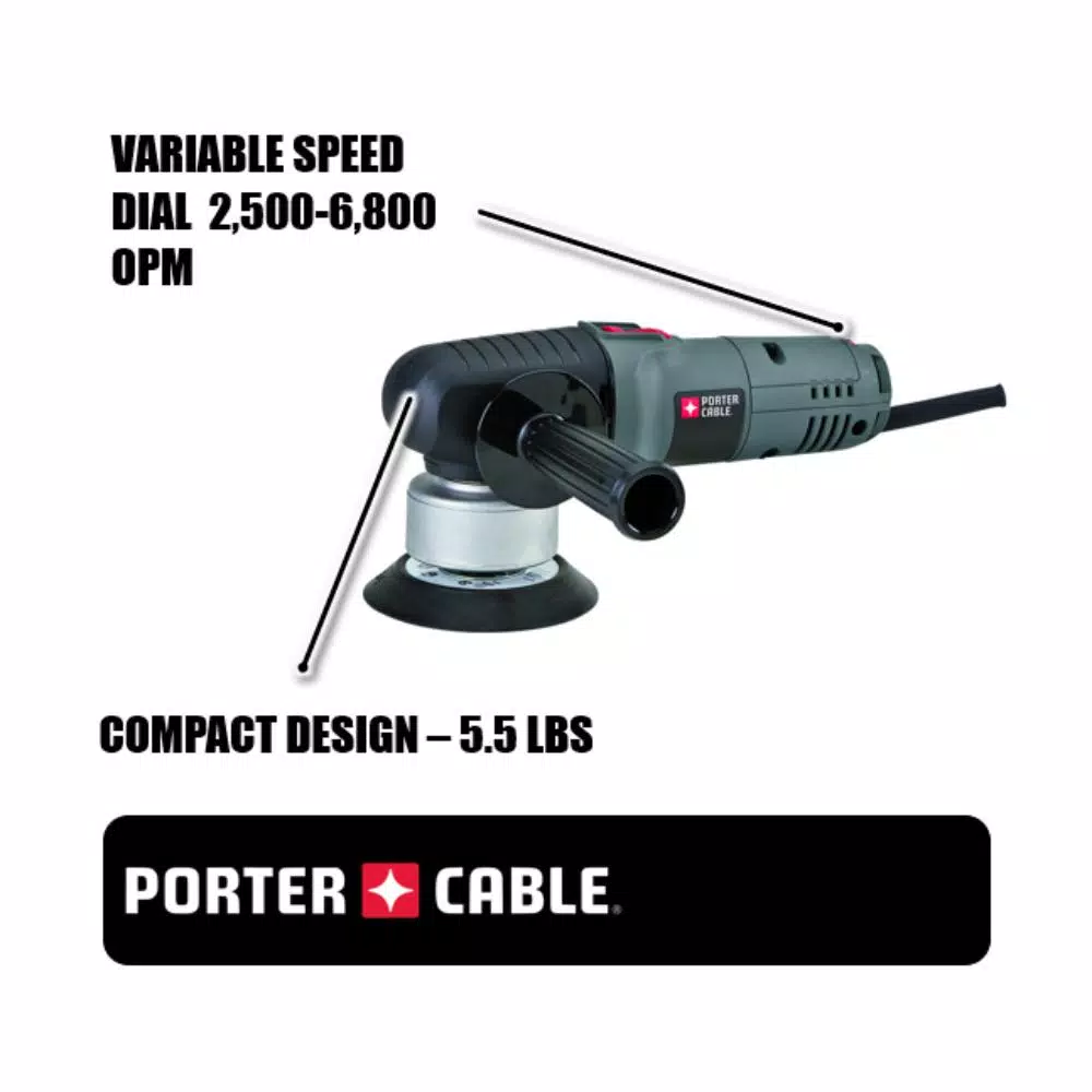 Porter-Cable 5 in. Variable-Speed Random Orbital Sander, 4.5 Amp Corded Disc Sander