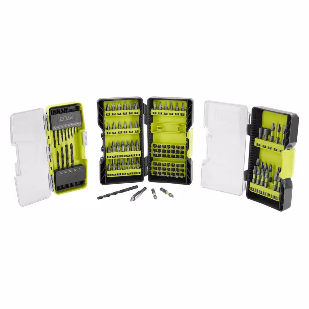 RYOBI 120-Piece Drill and Impact Rated Drive Bit Set with Black Oxide Bits