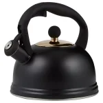 Typhoon Otto 10 Cup Stainless Steel Whistling Tea Kettle, Black thumbnail 1