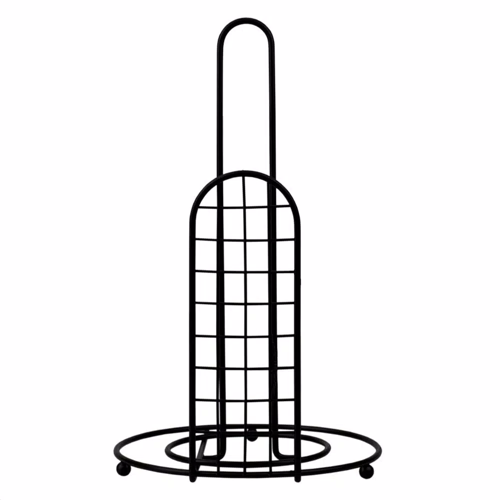 Unbranded Grid Collection Black Steel Free Standing Paper Towel Holder