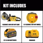 DEWALT FLEXVOLT 60V MAX 9 in. Cordless Brushless Cut-Off Saw Kit with (2) 9.0 Ah Batteries thumbnail 2