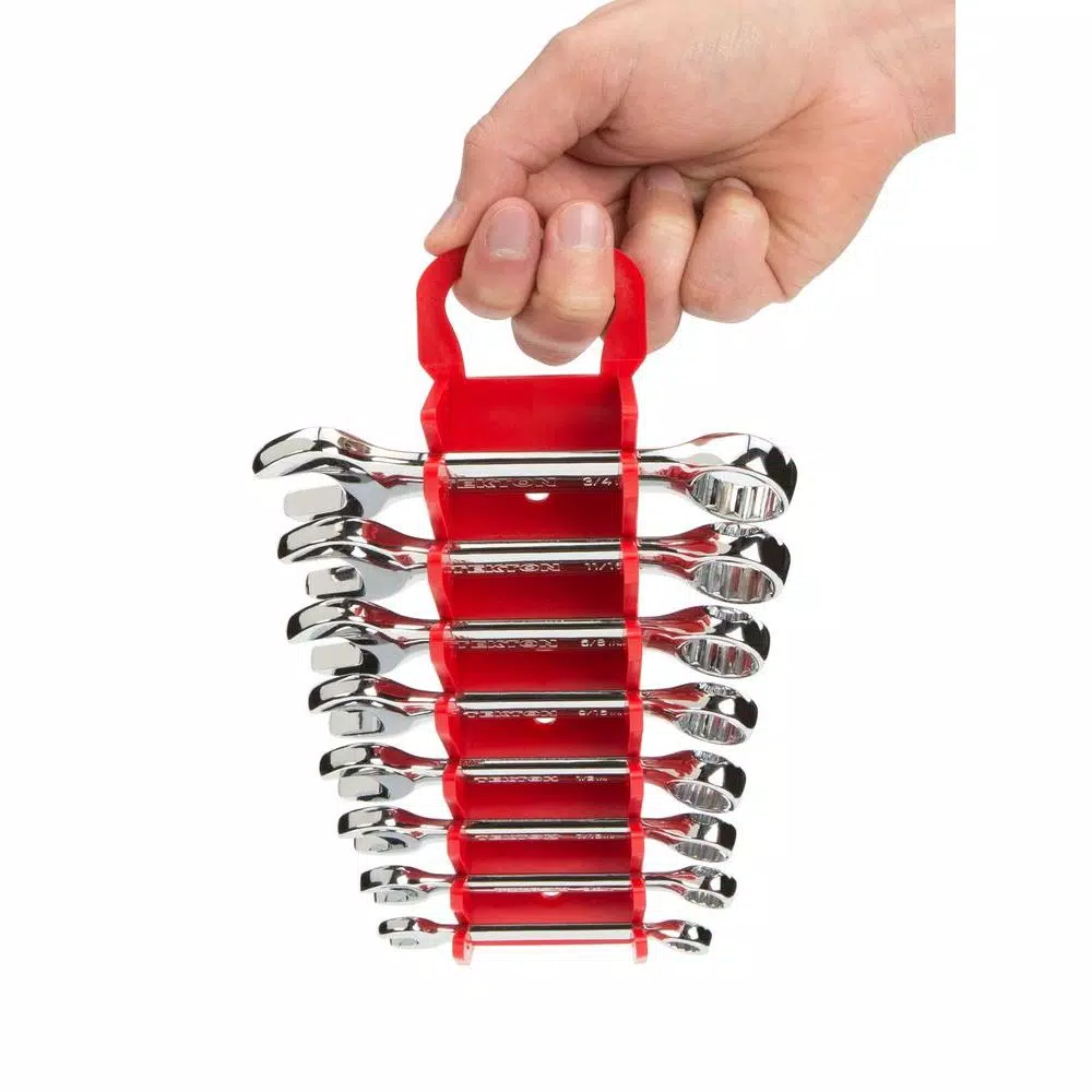 TEKTON 8-Tool Store-and-Go Stubby Wrench Rack Keeper, Red