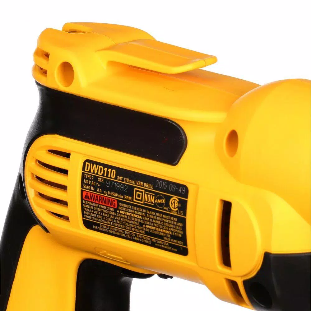 DEWALT 3/8 in. Pistol Grip Corded Drill, 8 Amp, 2500 RPM