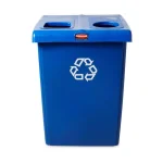 Rubbermaid Commercial Products 46 Gal. 2-Stream Glutton Recycling Station - High-Capacity Indoor/Outdoor Recycling Bin thumbnail 1