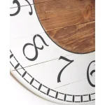 BrandtWorks Oversized Antique White Farmhouse Wall Clock - Distressed Wood Slat Design thumbnail 1