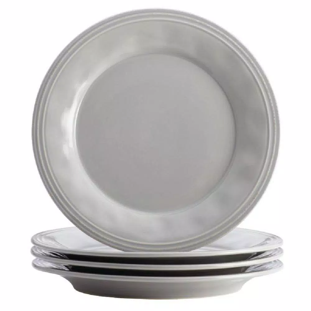 Rachael Ray Cucina 16-Piece Stoneware Dinnerware Set, Sea Salt Gray