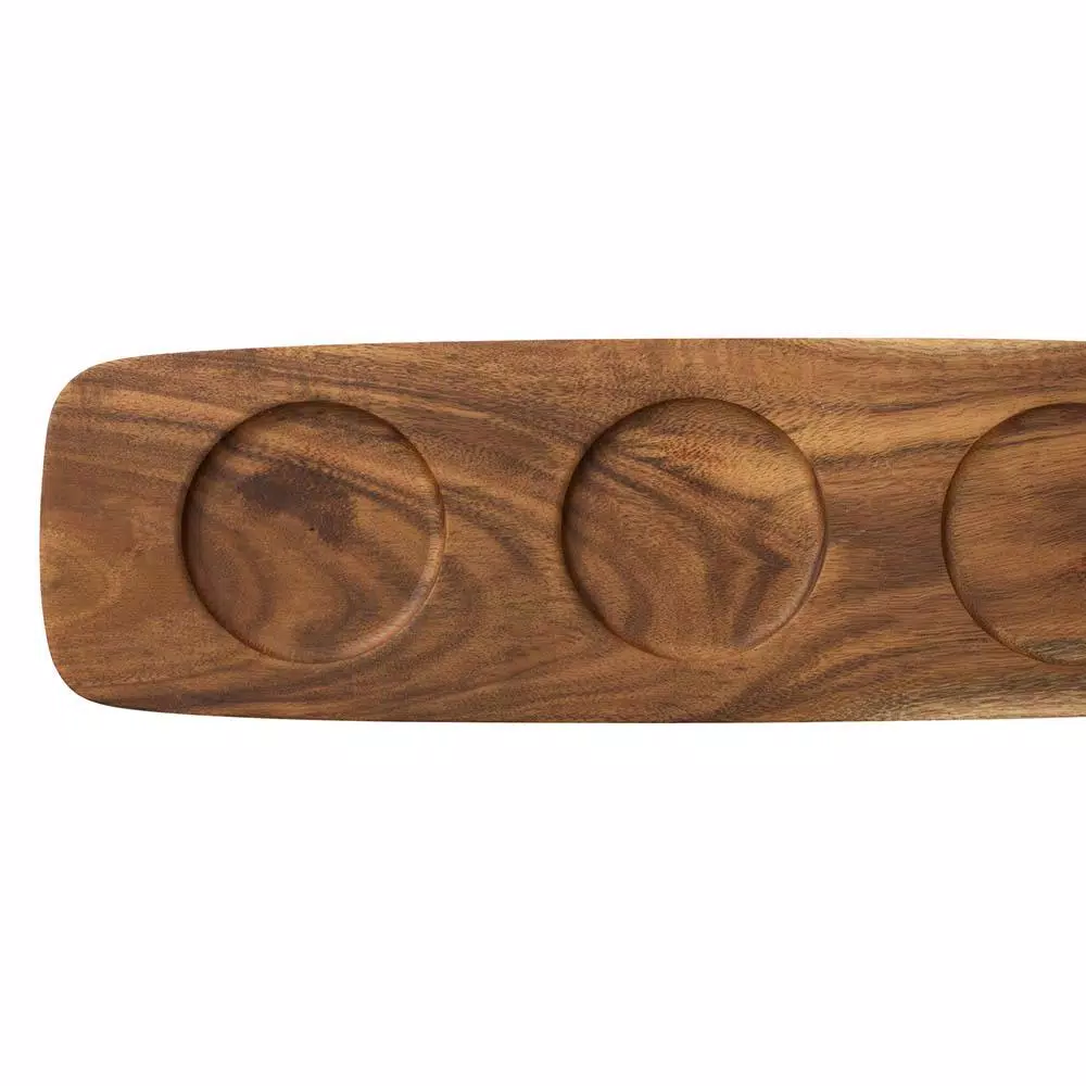 Villeroy & Boch Artesano Acacia Wood Serving Tray, Elliptical Divided Serving Dish