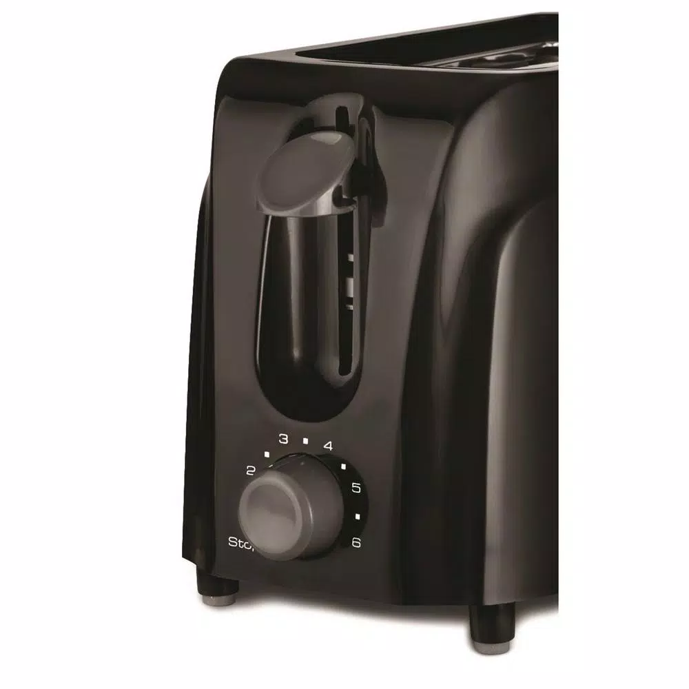 Brentwood 2-Slice Black Toaster with Cool-Touch Exterior and Wide Slots