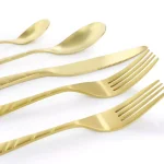 Megachef La Vague 20-Piece Matte Gold Flatware Set, 18/10 Stainless Steel Service for 4 thumbnail 7