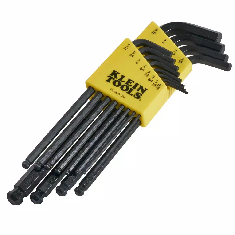 Klein Tools 12-Piece L-Style Ball-End Hex Key Set, SAE