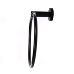 Italia Florence Wall Mounted Hand Towel Ring - Matte Black thumbnail 2