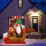 Costway 6 ft. Santa Claus Flying Airplane Inflatable Christmas Decoration with LED Lights thumbnail 4