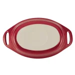 Rachael Ray 2-Piece Red Ceramic Oval Au Gratin Set, 12 oz. thumbnail 2