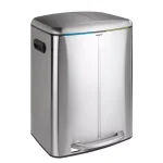 Wenko Primo 10.6 Gallon Stainless Steel Dual Bin Step-On Trash and Recycling Can thumbnail 1