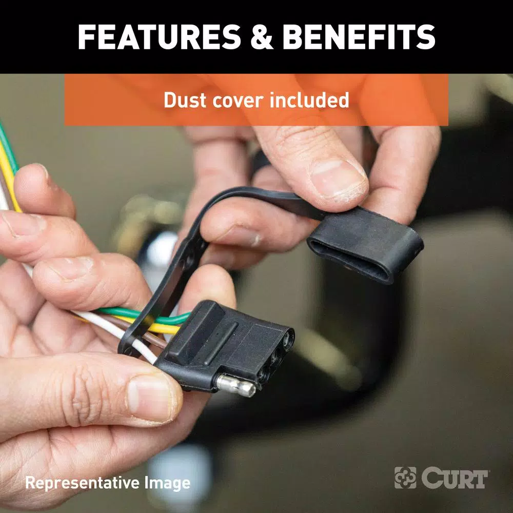 CURT 4-Way Flat Replacement Socket - Plugs into USCAR OEM Vehicle Socket