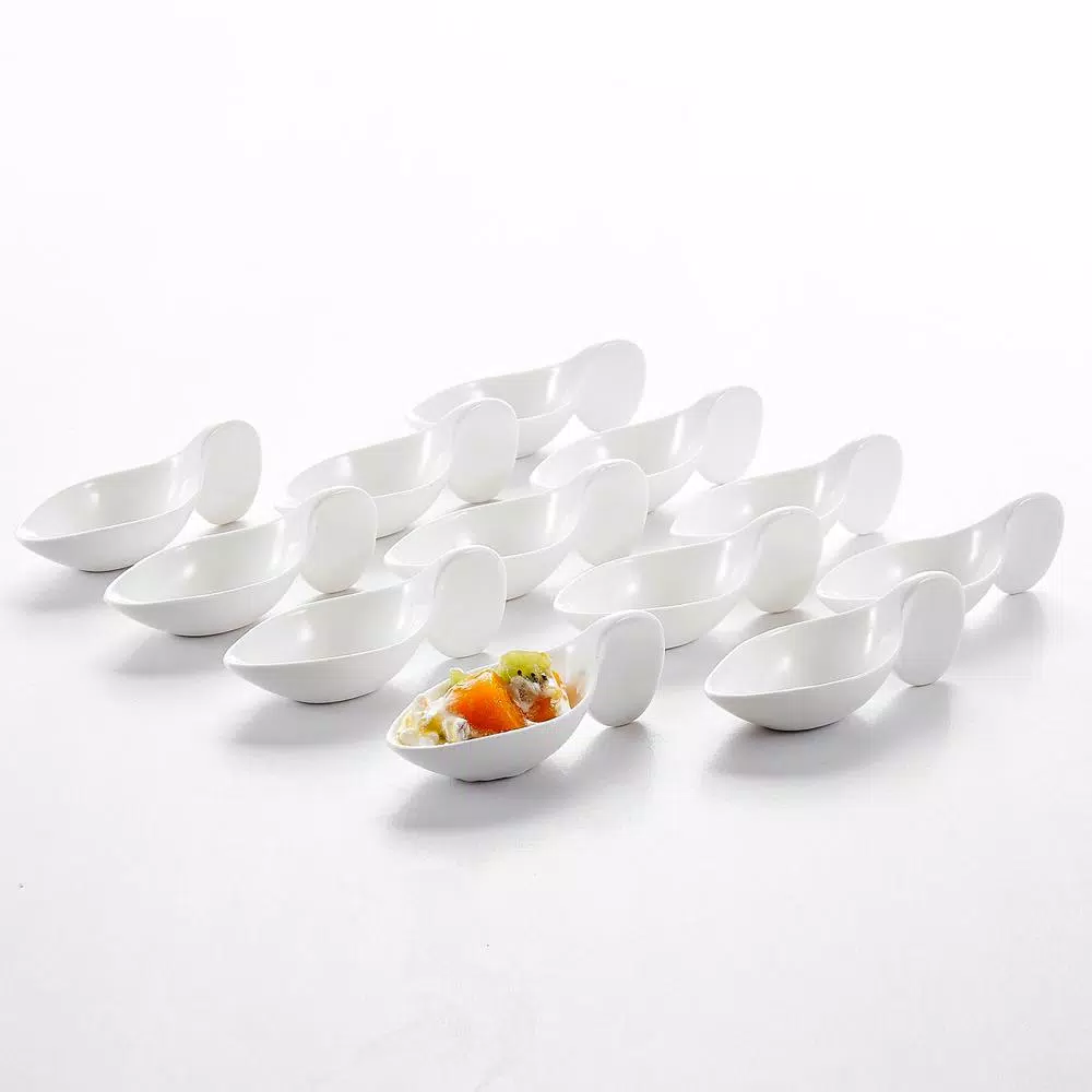 MALACASA 4.5 in. White Porcelain Ramekins Set of 12 - Ceramic Souffle Dishes and Serving Bowls