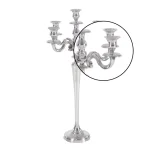 LITTON LANE 24 in. Classic Polished Aluminum Five Light Candelabra with Scrollwork Detail thumbnail 3