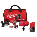 Milwaukee M12 FUEL 12V Brushless 3 in. Cordless Cut Off Saw Kit with 2 Batteries and Charger thumbnail 1