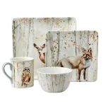 Certified International Woodland Walk 16-Piece Ceramic Dinnerware Set, Grey and Sepia, Service for 4 thumbnail 3