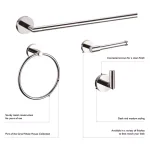 Design House Graz 4-Piece Bathroom Hardware Accessory Kit, Satin Nickel thumbnail 8