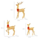 Best Choice Products 60 in. LED Metal Reindeer Family Christmas Yard Decoration, 3-Piece Set with Warm White Lights thumbnail 7