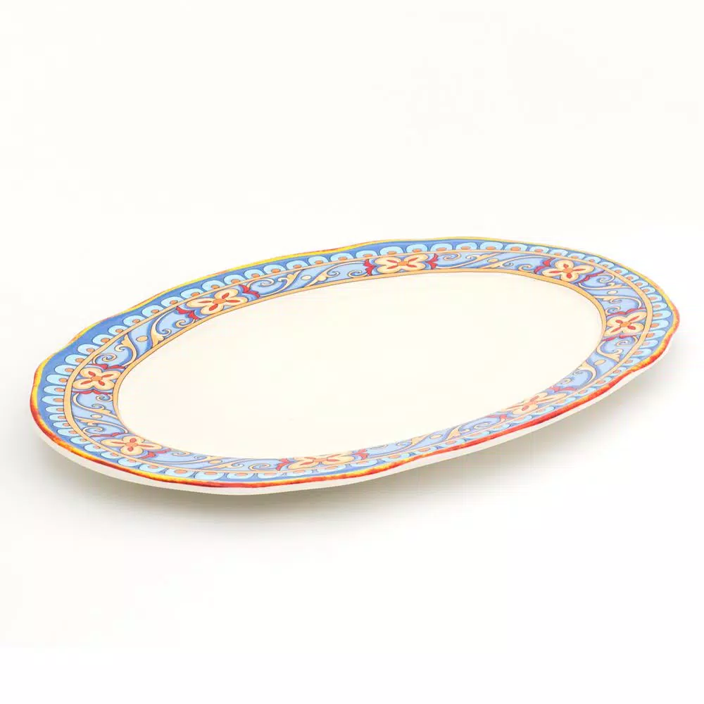 Euro Ceramica Duomo 18 in. Oval Stoneware Platter