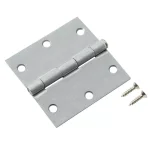 Hardware Essentials 3-1/2 in. Satin Chrome Residential Door Hinge, Square Corner, Full Mortise (9-Pack) thumbnail 4